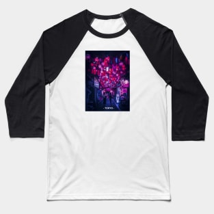 Tokyo Street Neon Synthwave Baseball T-Shirt